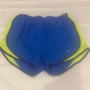 Nike Women's Athletic Shorts in Blue and Neon Yellow